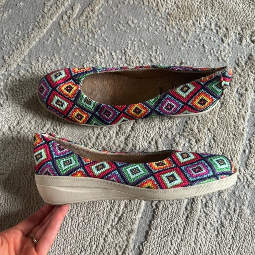 Juardo Colorful wedge made in Mexico slip on red purple blue green black 8